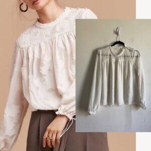 Aritzia Wilfred Sz S Lourdes White Dainty Cottagecore Prairie Girly Blouse